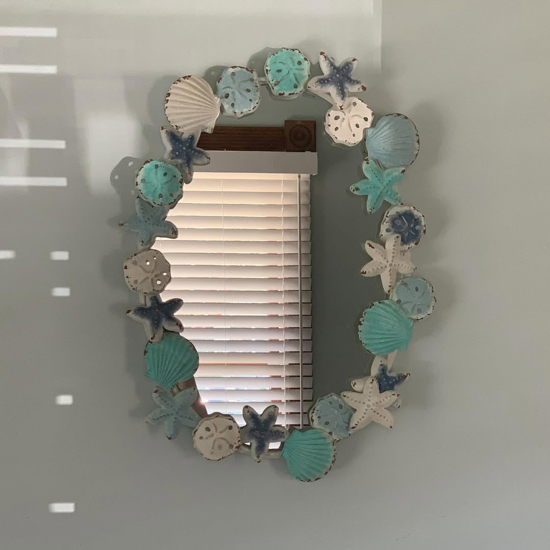 Aqua Shells & Starfish Wall Mirror