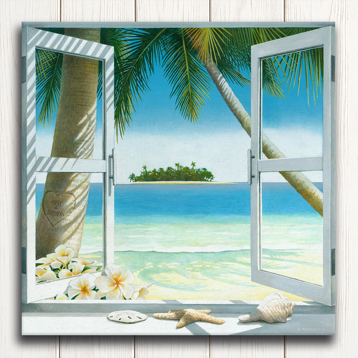 Island Romance Personalized Stretched Canvas Art