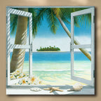 Island Romance Personalized Stretched Canvas Art - Large