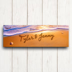Seaside Romance Personalized Stretched Canvas - Large