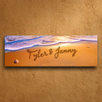 Seaside Romance Personalized Stretched Canvas - Small