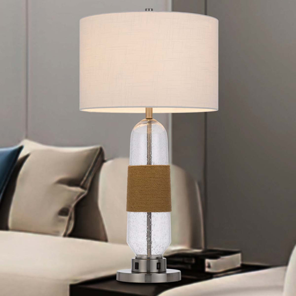 Slim Bubble Glass Rope Table Lamp