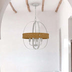 Barlow Cane Metal Chandelier - 4 Light