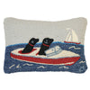 Ski Boat Labs Hooked Wool Pillow - CLEARANCE
