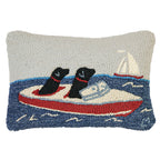 Ski Boat Labs Hooked Wool Pillow - CLEARANCE