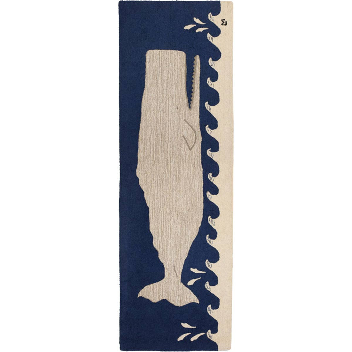 Flying Whale Hooked Wool Rug- SALE