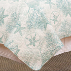 Ivory Sea Garden Quilt Set - King