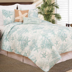 Ivory Sea Garden Quilt Set - King