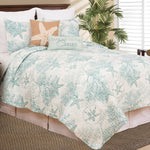 Ivory Sea Garden Quilt Set - King