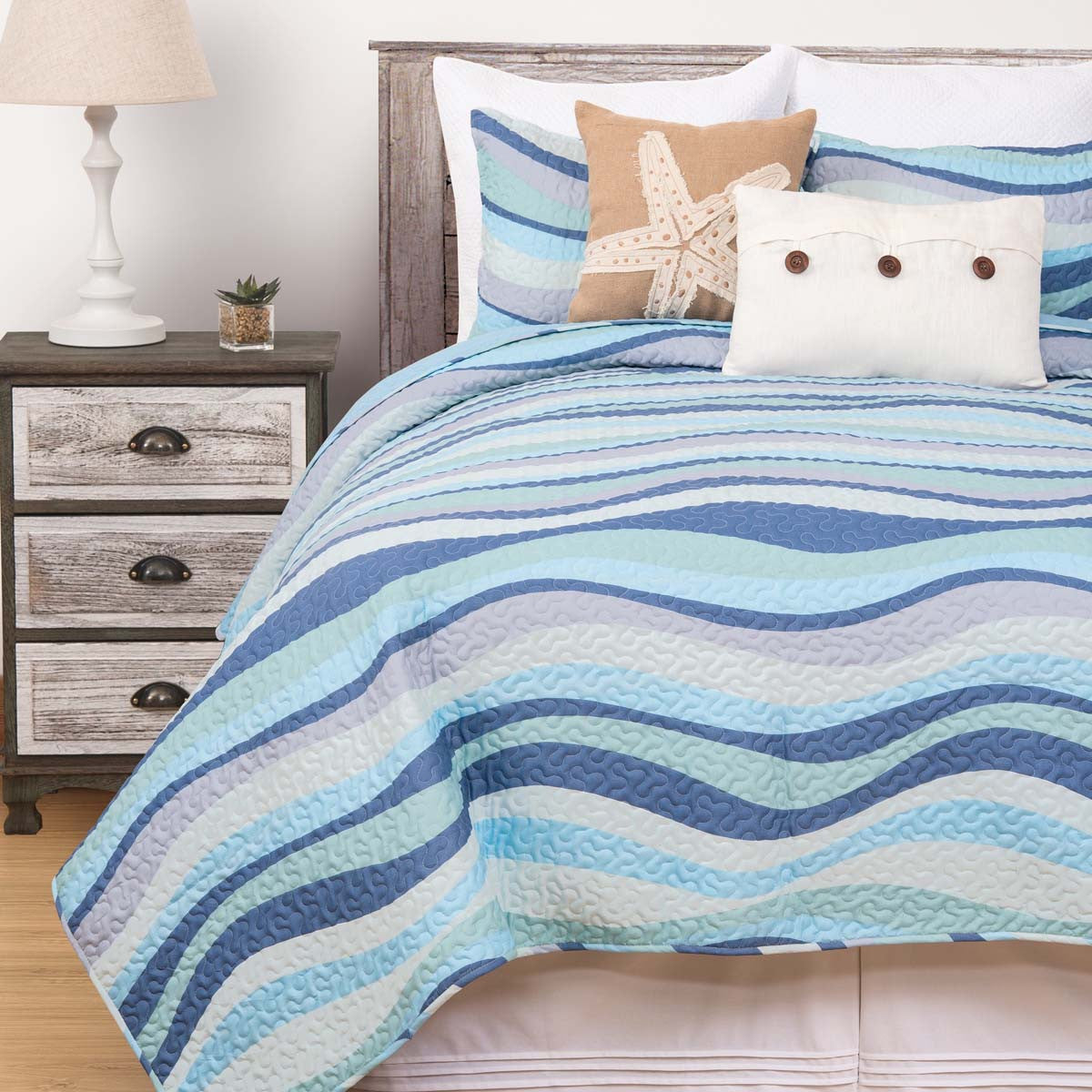 Ocean Waves Quilt Set - Twin