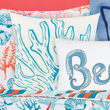 Aqua Coral Indoor/Outdoor Pillow