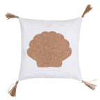 Wood Shell Beaded Pillow