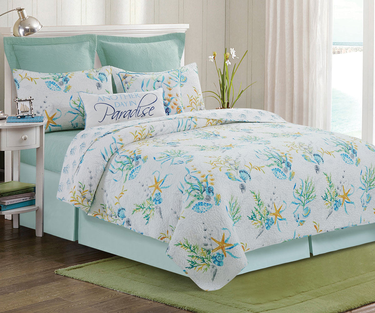 Coral Paradise Quilt Bed Set - King- SALE