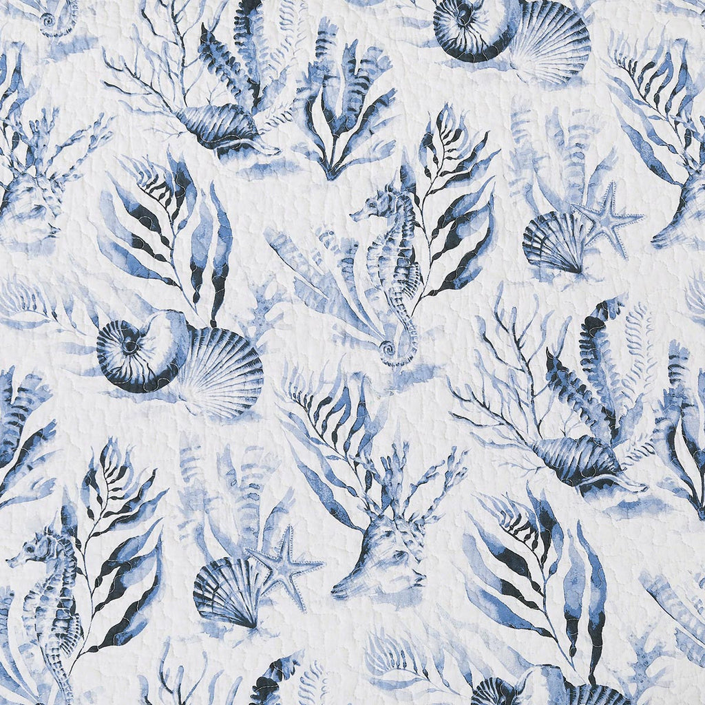 Serenity Blue Seas Quilt Bed Set - King