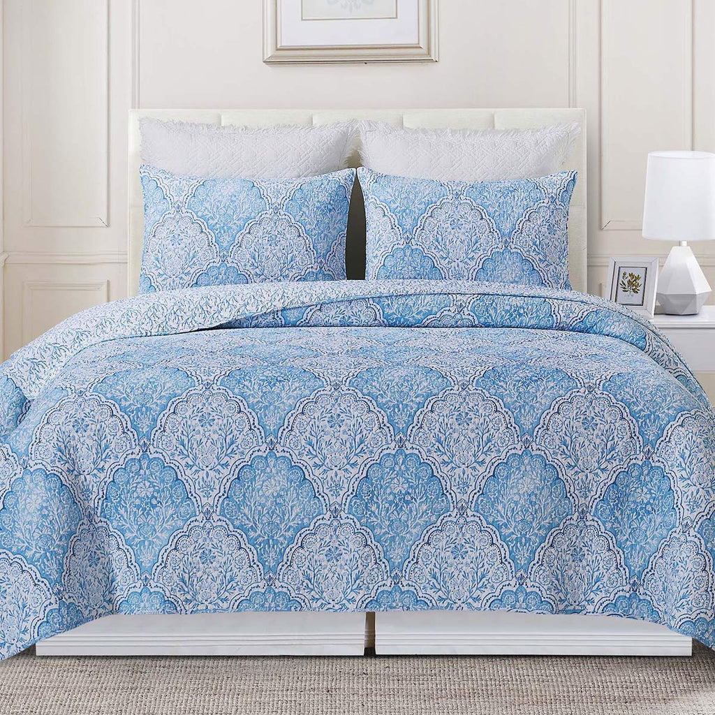 Seaside Azure Quilt Bed Set - Twin