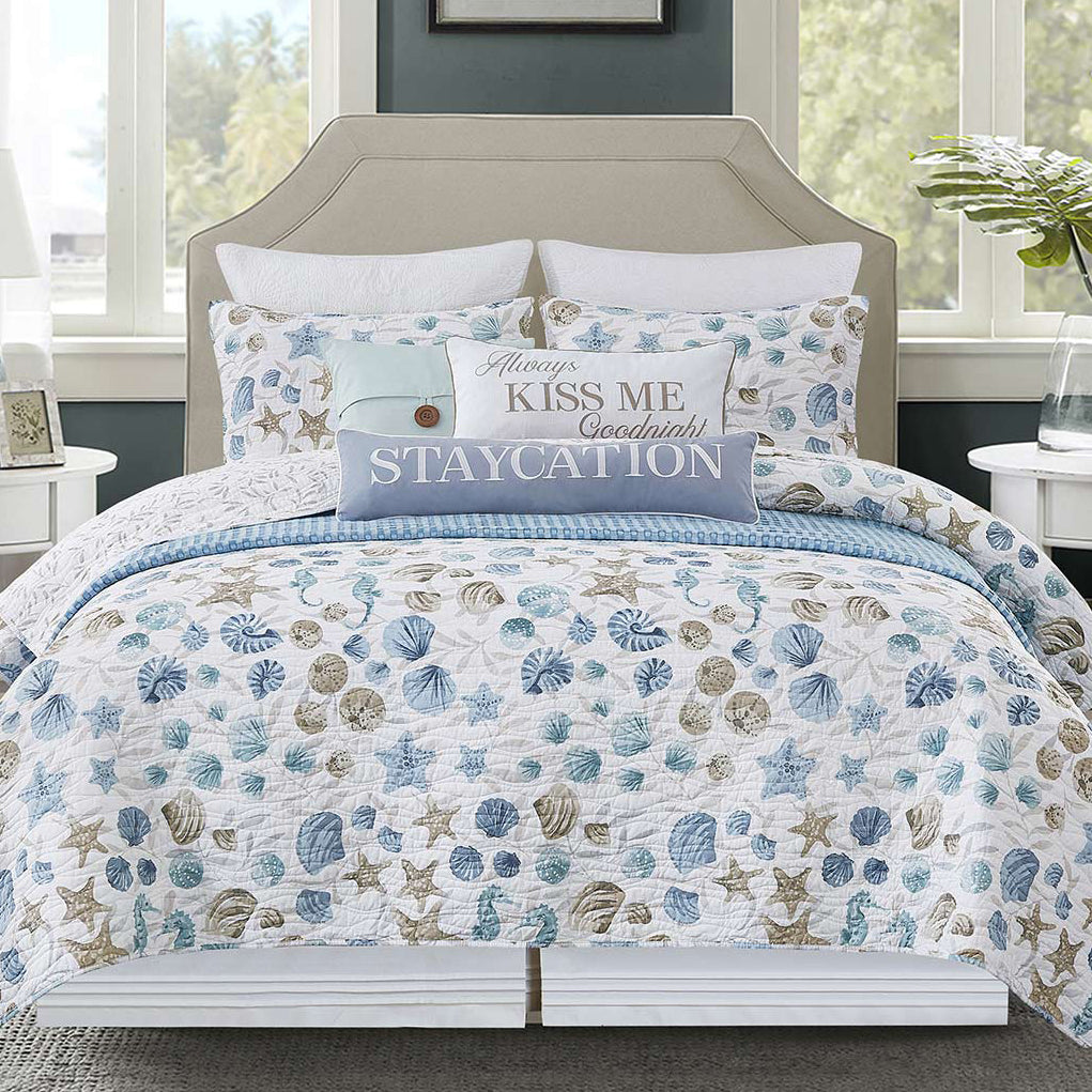 Shellscape Quilt Bed Set - Full/Queen