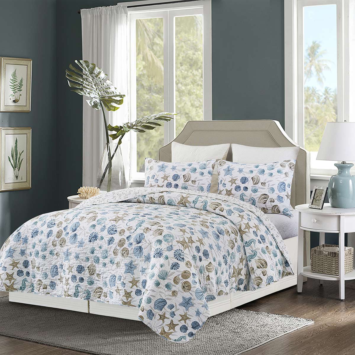 Shellscape Quilt Bed Set - Full/Queen