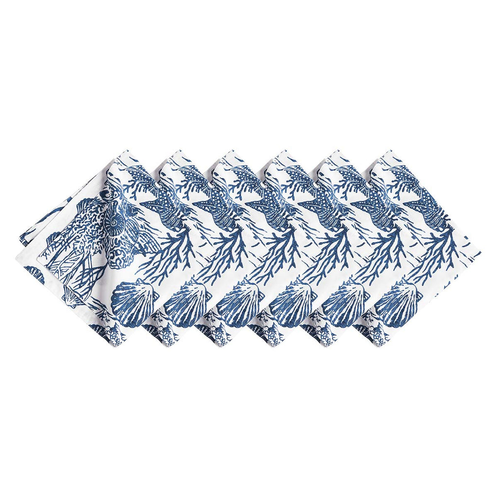 Indigo Coral Napkins - Set of 6