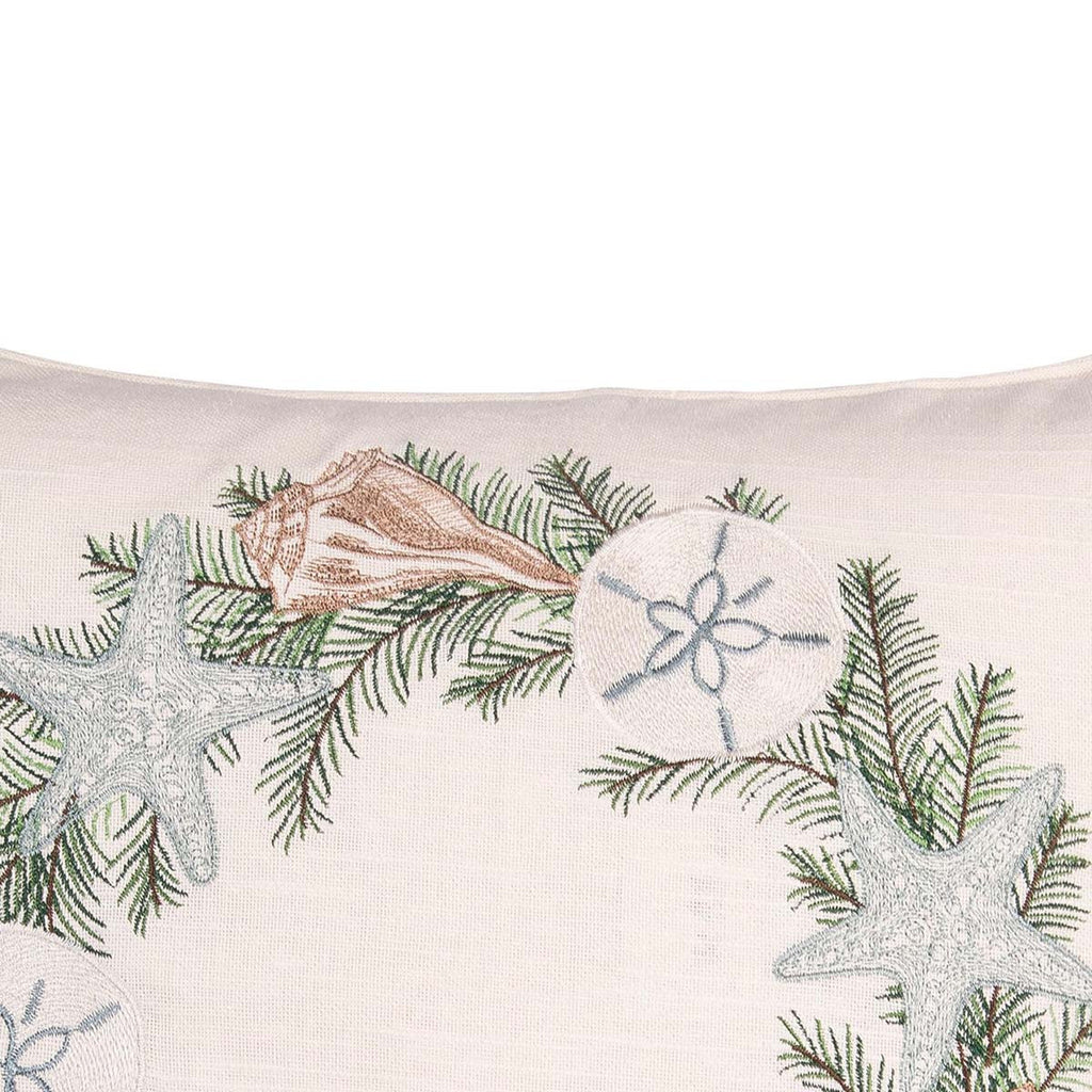 Coastal Carol Wreath Pillow
