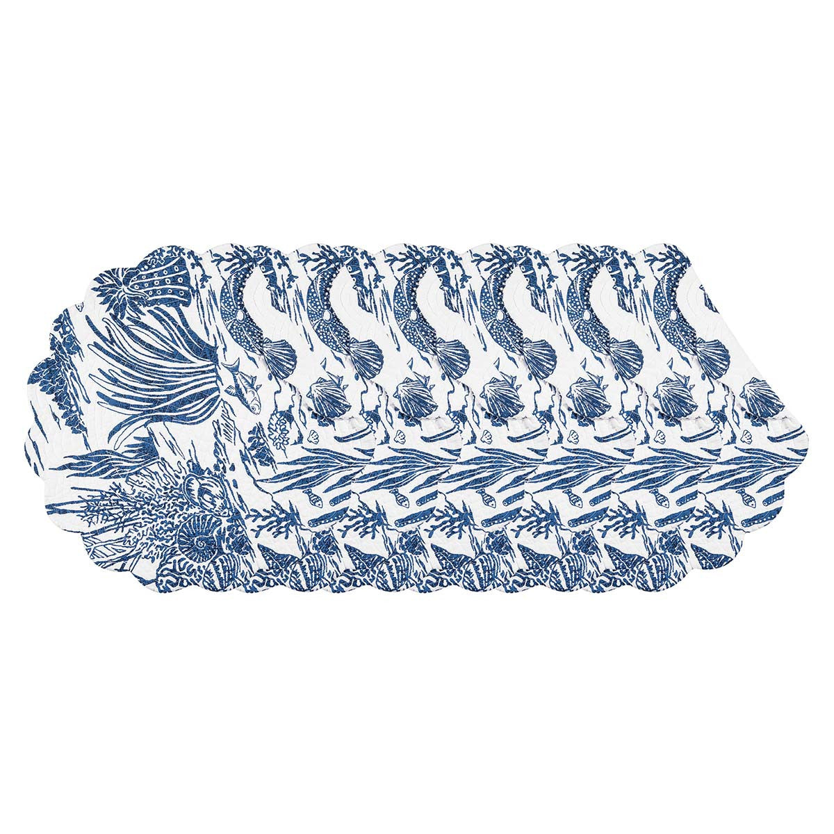Indigo Coral Round Placemats - Set of 6