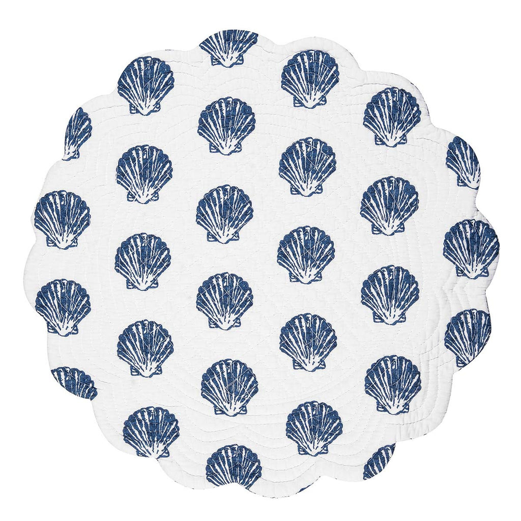 Indigo Coral Round Placemats - Set of 6