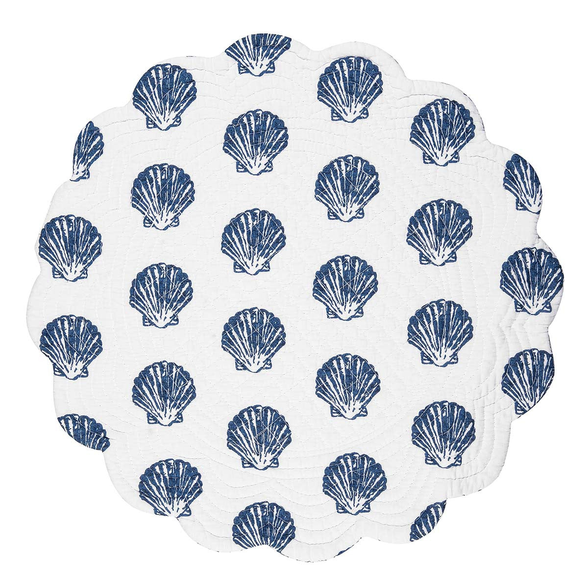 Indigo Coral Round Placemats - Set of 6