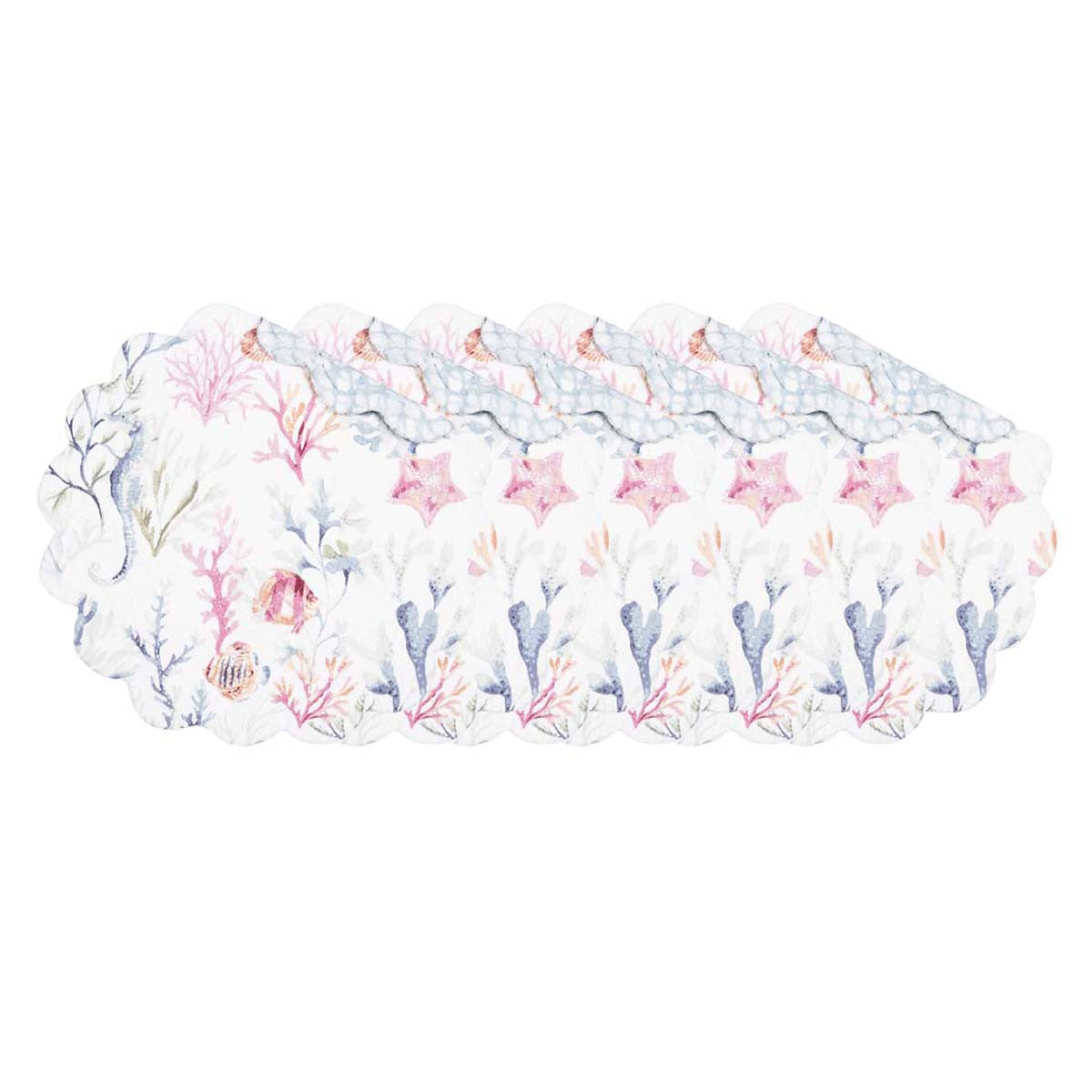 Coral Waters Round Placemats - Set of 6