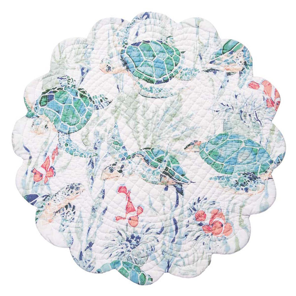 Sea Turtle Garden Round Placemats - Set of 6