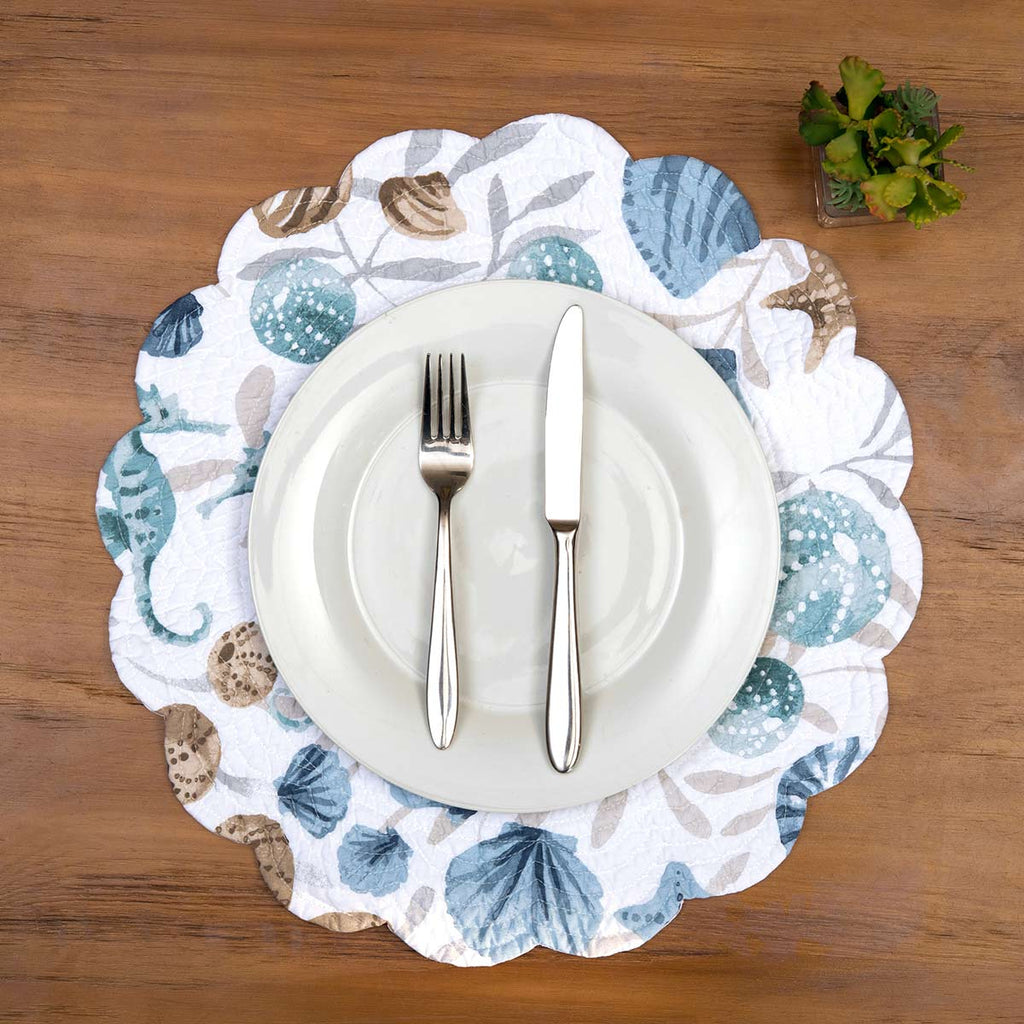 Shellscape Round Placemats - Set of 6