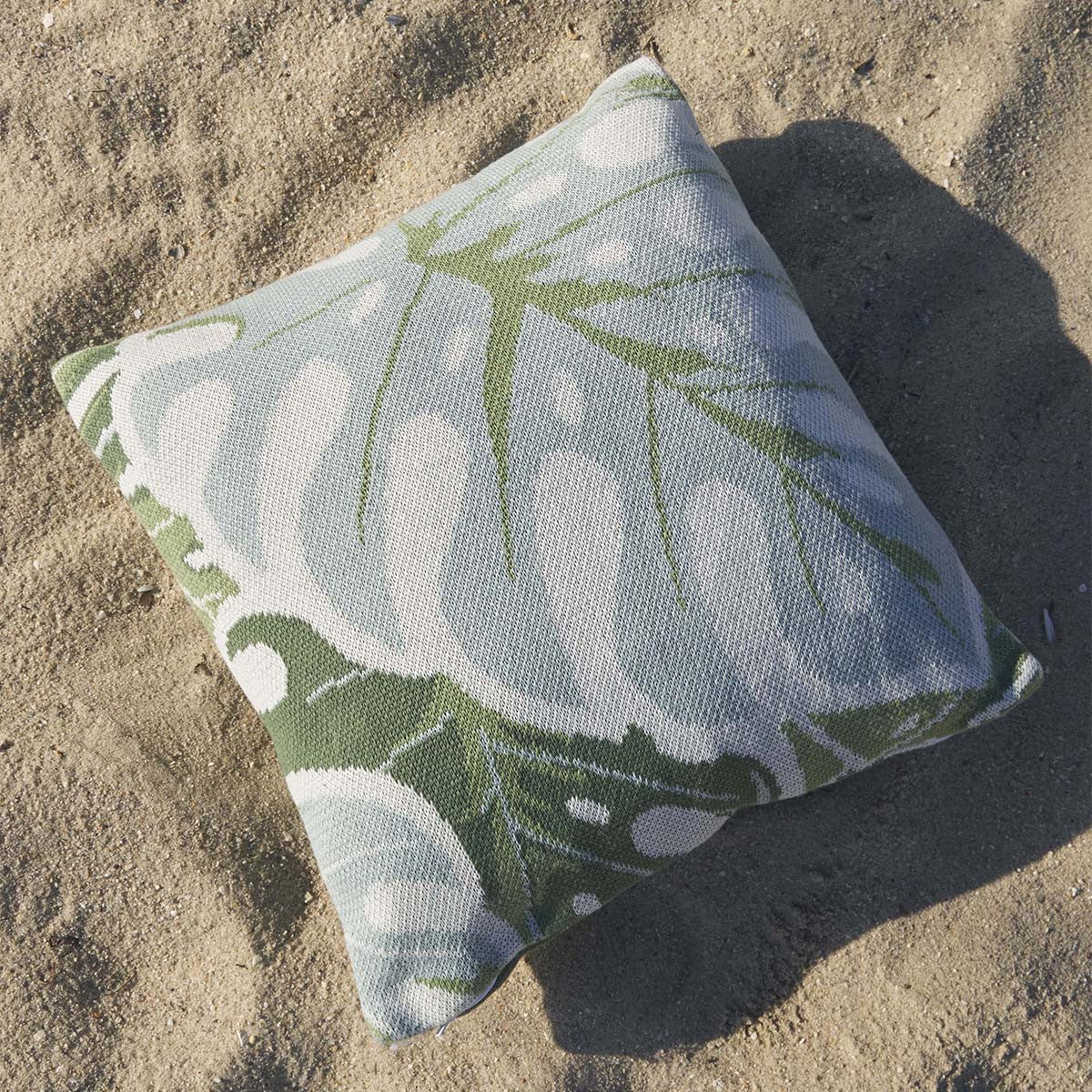 Beachy Botanica Knit Pillow