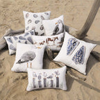 Blue Coneshells Indoor/Outdoor Square Pillow