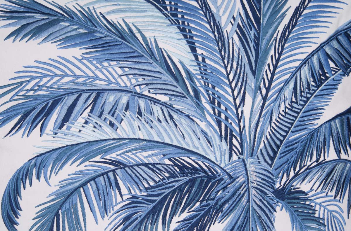 Palm Beach Blues Indoor/Outdoor Pillow - Right Facing