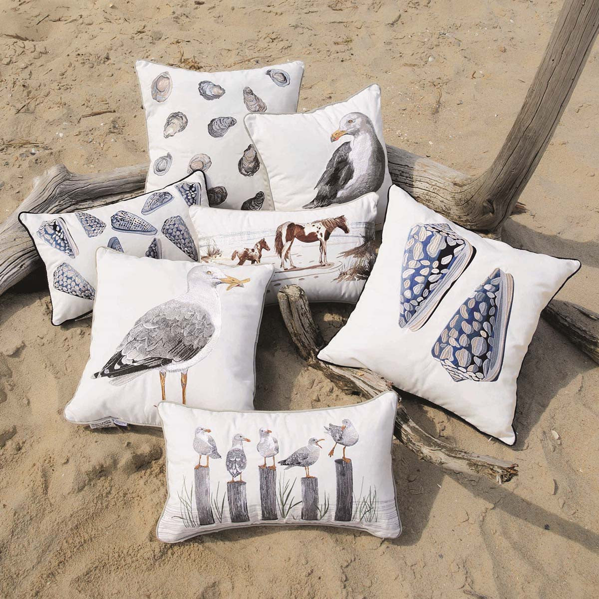 Shore Walk Horse Indoor/Outdoor Lumbar Pillow
