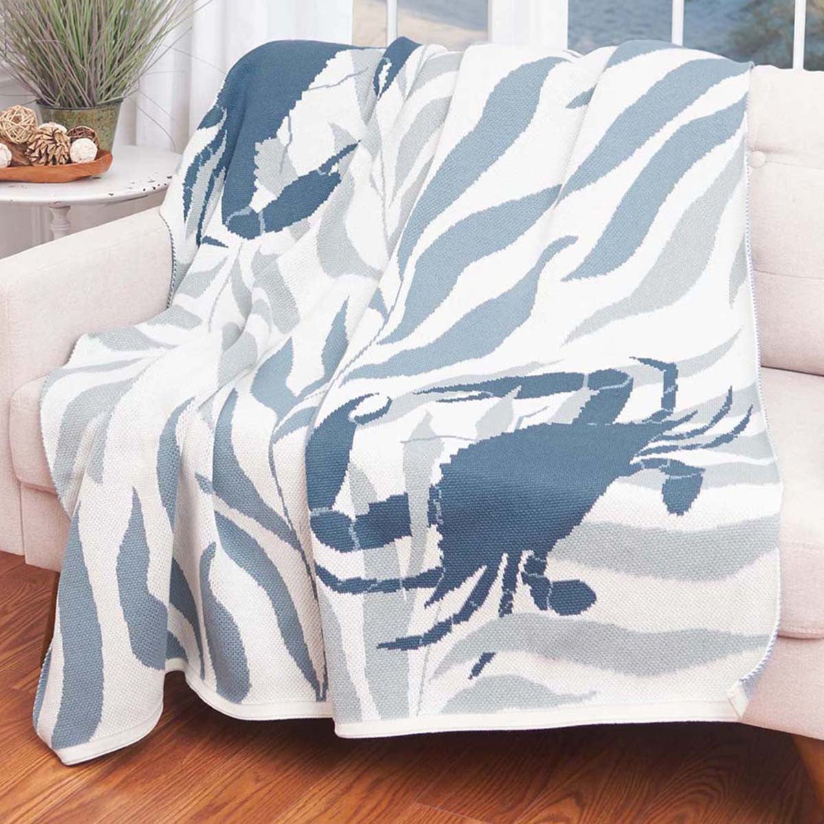 Crabsolutely Cozy Knit Throw