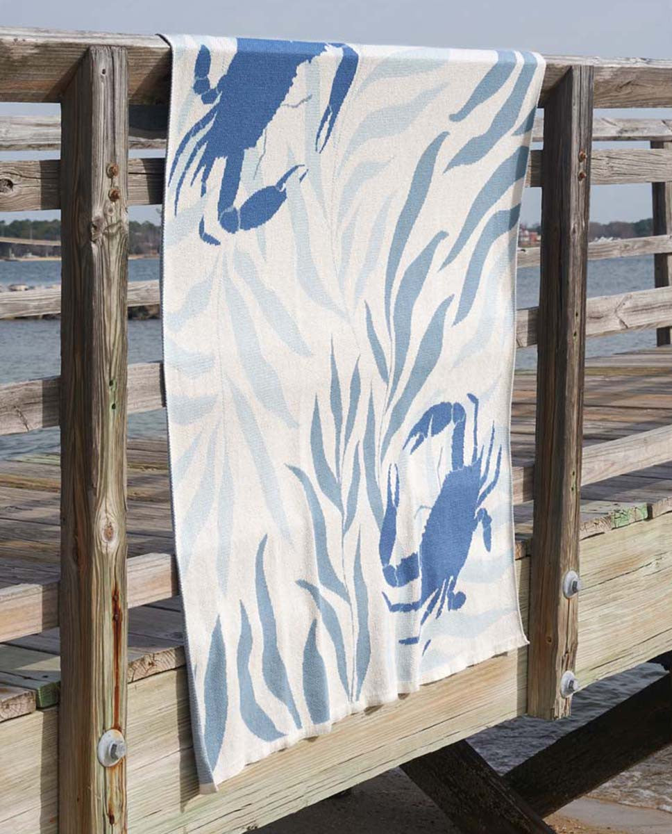 Crabsolutely Cozy Knit Throw