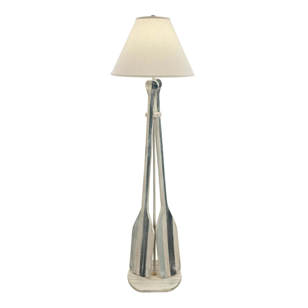 Blue Striped Paddle Floor Lamp