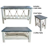 Marina Blue Table Set with Rectangular End Tables (4pcs)