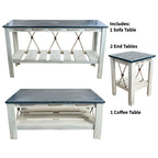 Marina Blue Table Set with 17-Inch Square End Tables (4pcs)