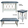 Mariner's Table Set with Square End Tables & Navy Top (4pcs)