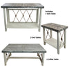 Mariner's Table Set with Rectangular End Tables & Gray Top (4pcs)