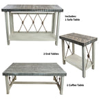 Mariner's Table Set with Rectangular End Tables & Gray Top (4pcs)