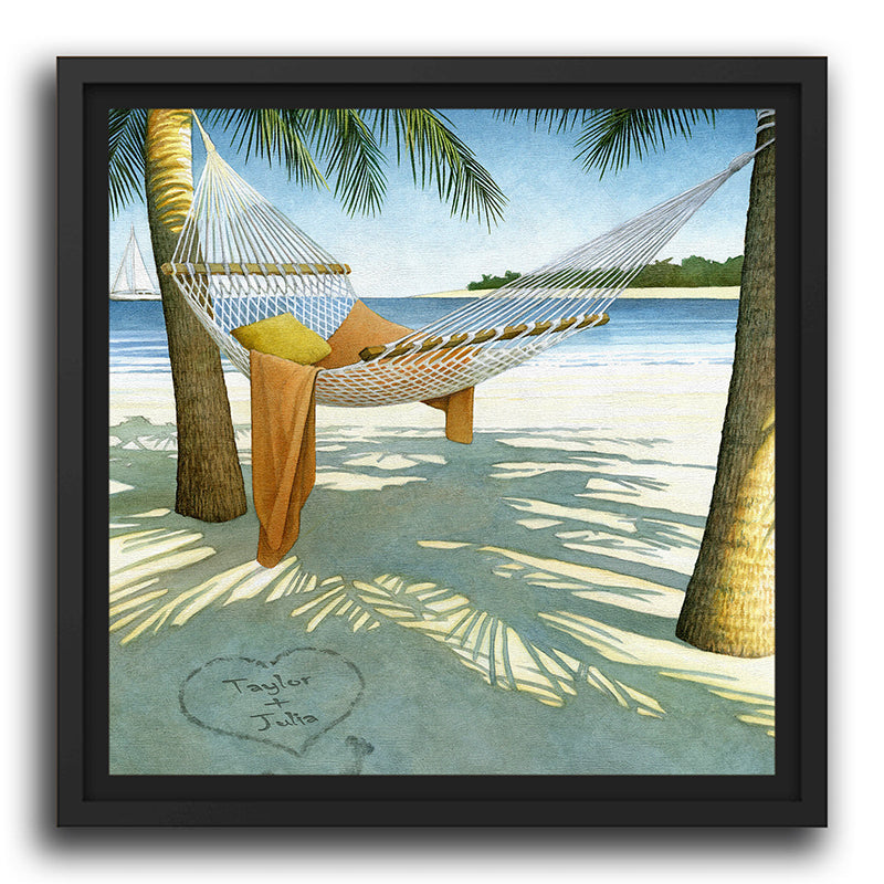 Alone at the Beach Personalized Framed Canvas