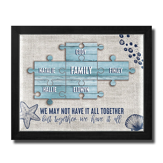 Seaside Puzzle Personalized Framed Paper Print