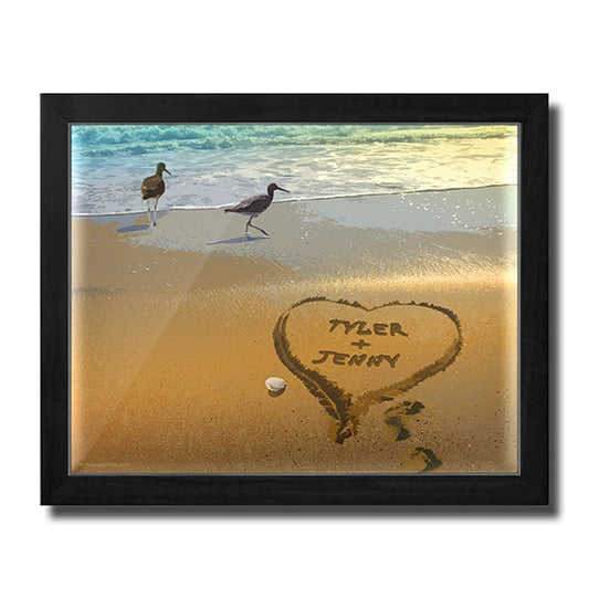 Beach Couple Personalized Framed Print