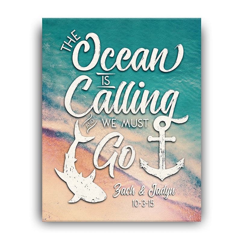 Call of the Ocean Personalized Stretched Canvas - Large