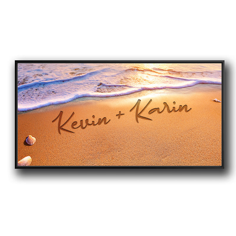 Seaside Romance Personalized Canvas Wall Art