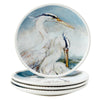 Seaside Birds Ceramic Dinner Plates - Set of 4