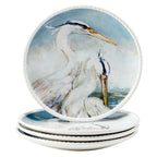 Seaside Birds Ceramic Dinner Plates - Set of 4