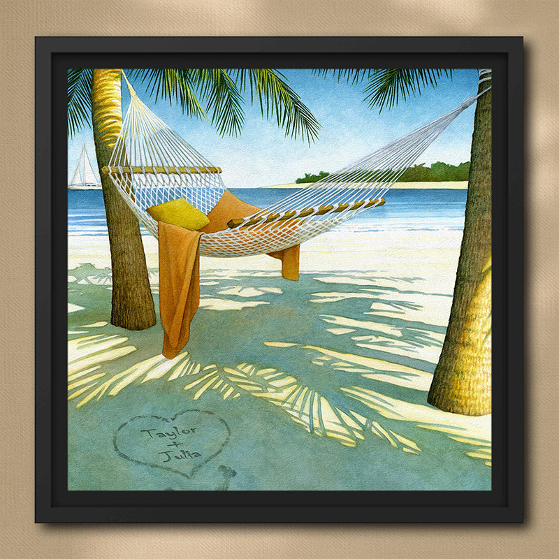Alone at the Beach Personalized Framed Canvas