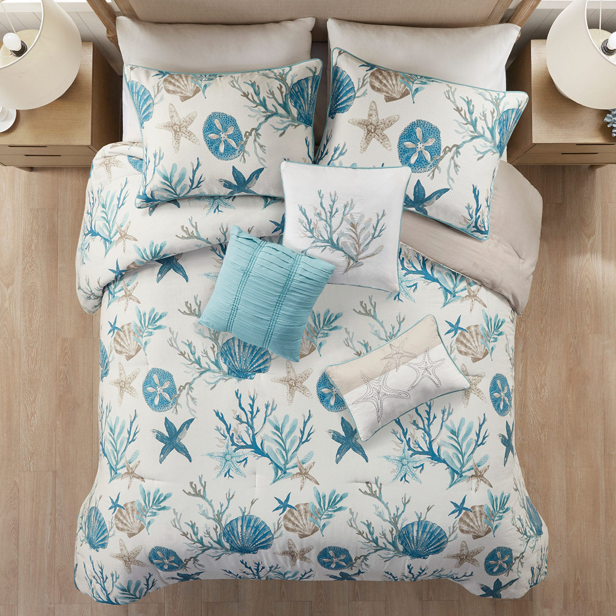 Coralscape Seashell Comforter Set - Cal. King